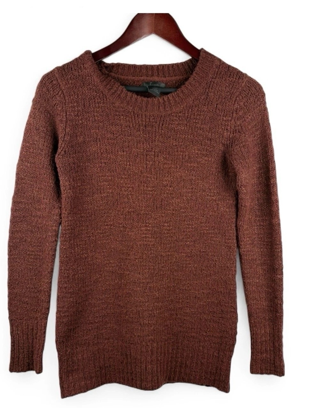 Nordstrom Frenchi Womens Brick Red Wool Blend Soft Winter Pullover Sweater Small